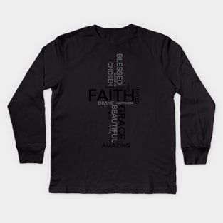 faith cross Kids Long Sleeve T-Shirt